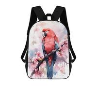 sinyumoney Parrot Watercolor Rucksack Daypacks Business Backpack Water Resistant Bookbag for Men/Women 17inch