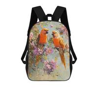 sinyumoney Parrots in Blossom School Backpack High Secondary School Bags Casual Backpack for Girl, Teen Girls 17inch