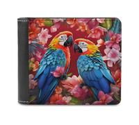 sinyumoney Parrots in Floral Paradise 3D Print PU Leather Wallet Credit Card Slots RFID Blocking Stylish Banknote Compartments Wallets Gifts 11.7cm*9.5cm