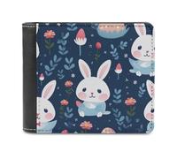 sinyumoney Pastel Bunny Garden 3D Print Clutch Purse Card Slots Coin RFID Blocking Stylish Banknote Compartments Leather Wallet 11.7cm*9.5cm