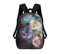 sinyumoney Pastel Flowers Bouquet Wall Art Print School Bag 3D Printed Backpacks Fashion Kids School Backpack Boys Rucksacks for Boys Middle School Students 17inch