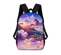 sinyumoney Pastel Sky Dreamscape -1 Rucksack Secondary Causal Travel High School Bags for Men, Women & Teenage Boys 17inch