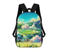 sinyumoney Pastoral Dreamscape -3 Kids Backpack,School Backpack Kids School Bag 3D Printed Cartoon Large Capacity Backpack for Kids Boys And Girls 17inch
