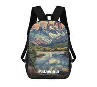 sinyumoney Patagonia Landscape Art Print Backpacks Kids Student Schoolbag,3D Printed Backpacks,Elementary And Middle School Students Backpacks for Boys Girls 17inch