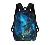 sinyumoney Path of Lanterns And Stars Backpacks Kids School Backpack School Bag 3D Printed School Bag for Boys Elementary And Middle School Students 17inch