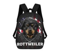 sinyumoney Patriotic Rottweiler USA Backpack School Bag Work Laptop Backpack Rucksack Bag for Teenage Girls Boys Women Men 17inch