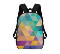sinyumoney Pattern of Triangles 01 Backpacks Kids Student Schoolbag 3D Printed Backpacks Elementary And Middle School Students Backpacks for Boys Girls 17inch