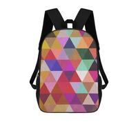 sinyumoney Pattern of Triangles 02 Backpack School Bag Backpack For Girls Boys Backpacks Large Capacity Kids Backpack Lightweight School Bags For Kids Students 17inch