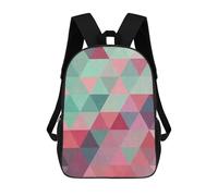 sinyumoney Pattern of Triangles 07 School Bag Backpack Teen Schoolbag 3D Printing Adjustable Schoolbag Fashion Pocket Bag for Kids Boys Girls Students And Teenagers Fans 17inch