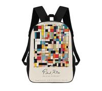 sinyumoney Paul Klee Retrospective Exhibition Poster Rucksack Secondary Causal Travel High School Bags for Boys/Girls/Teenagers 17inch