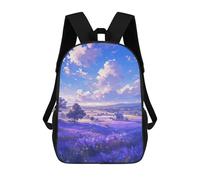 sinyumoney Peaceful Lavender Field Sunset School Backpack Lightweight Schoolbag Dayback Bookbag College for Camping Outdoor Adventures And Daily Travel 17inch