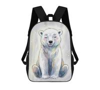 sinyumoney Peaceful Polar Bear School Bags High Secondary School Bags Casual Backpack for Camping Outdoor Adventures And Daily Travel 17inch