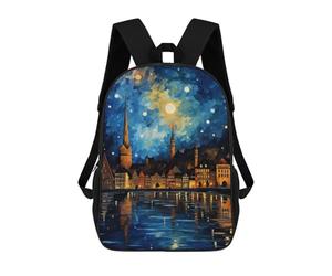 sinyumoney Peaceful Walk in Zurich Backpack with Pocket 3D Printed Backpacks, Travel Rucksacks Book Bags Kids School Bag 17inch