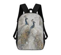 sinyumoney Peacock Artwork Painting -1 Backpack School Bag Large School Backpack for Boys - Perfect for Travel, Work And Daily Use 17inch