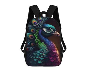 sinyumoney Peacock Color School Backpack Business Laptop Rucksack Bag Unisex Casual Daypack for Men/Women 17inch