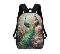 sinyumoney Peacock Garden Art Print-1 Rucksack Rucksack Casual Daypacks School Work Travel Bag for Men, Women & Teenage Boys 17inch