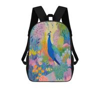 sinyumoney Peacock in A Colorful Garden Painting School Bags Work Laptop Backpack Rucksack Bag for Camping Outdoor Adventures And Daily Travel 17inch