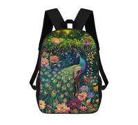 sinyumoney Peacock in The Garden Backpack School Large Water Resistant Laptop Backpack for School/Work/Travel 17inch