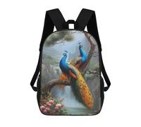 sinyumoney Peacock Nature Landscape Painting Rucksack Water Resistant Computer Rucksack for Camping Outdoor Adventures And Daily Travel 17inch