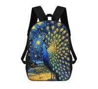 sinyumoney Peacock Under Starry Night School Backpack Schoolbags For Girls Boys Backpack With Pocket Fashion School Bag Kids Backpack 17inch
