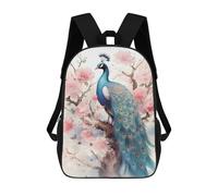 sinyumoney Peacock Watercolor School Backpack Work Laptop Backpack Rucksack Bag for Teenage Girls Boys Women Men 17inch
