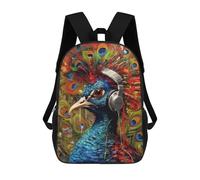 sinyumoney Peacock with Headphones Backpack School Large Water Resistant Laptop Backpack for Teenage Girls Boys Women Men 17inch