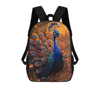 sinyumoney Peacock with Spread Feathers School Backpack Large Water Resistant Laptop Backpack for Teenage Girls Boys Women Men 17inch