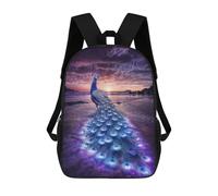 sinyumoney Peacocks Paradise Backpack School Bag School Secondary High School College Backpack Travel for Boys/Girls/Teenagers 17inch