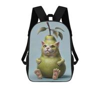 sinyumoney Pear Cat Funny Rucksacks 3D Printed Children Backpacks Fashion Casual Daypack Cute Travel Bags Outdoor Casual Daypack for Boy And Girl 17inch