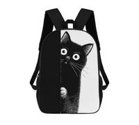 sinyumoney Peeking Black Cat Illustration Backpack School Computer Rucksack for School/Work/Travel for Girls Boys Teenage 17inch