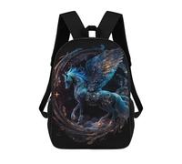 sinyumoney Pegasus in Starlit Sky Rucksacks 3D Printed Children Backpacks Fashion Casual Daypack Cute Travel Bags Outdoor Casual Daypack for Boy And Girl 17inch