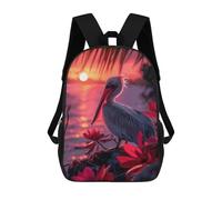 sinyumoney Pelican Rock Sunset 3D Printed Children's School Backpack for Kids High Capacity Travel Rucksacks 17 Inch Book Bags Kids