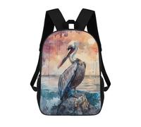 sinyumoney Pelican Sea Rock Sun Backpack 3D Printed School Bag For Boys High Capacity Travel Backpacks Book Bags Boys School Bag Mochila 17inch