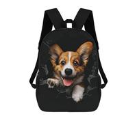 sinyumoney Pemproke Welsh Corgi Backpack School Bag Rucksack for Girls Boys Backpacks Large Capacity Kids Back Pack Lightweight School Bags for Children Students 17inch