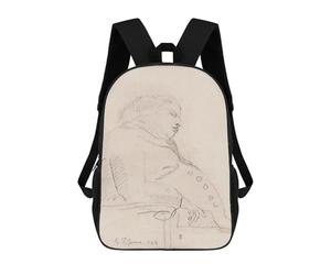 sinyumoney Pencil Sketch of A Man School Backpack Large Water Resistant Laptop Backpack for Teenage Girls Boys Women Men 17inch