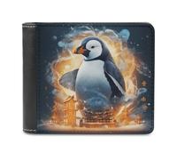 sinyumoney Penguin Amidst Ancient Architecture 3D Print Clutch Purse Credit Cards Coins Slots Note Section Fashion Slim Purse Craftsmanship Gifts 11.7cm*9.5cm