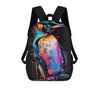 sinyumoney Penguin Animal Painting Backpack School Bag Water Resistant Travel Backpack Computer Bag for Girls Boys Teenage 17inch