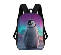 sinyumoney Penguin Aurora Borealis 3D Printed 17inch Kids School Bag Rucksacks Children's School Fashion Casual Back Pack High Capacity Travel Book Bags