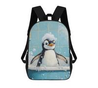 sinyumoney Penguin Bath Time School Backpack Computer Rucksack for School/Work/Travel- Perfect for Travel, Work And Daily Use 17inch