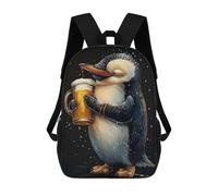 sinyumoney Penguin Beer Children's School Backpack Fashion Casual Children's Backpacks 3D Printed School Bags Boy Large Backpack 17inch