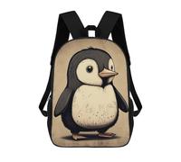 sinyumoney Penguin Cartoon Animal Backpack Kids School Backpack School Bag 3D Printed Fashion School Bag for Boys Elementary And Middle School Student 17inch