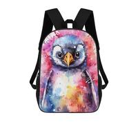 sinyumoney Penguin Colorful Backpack 3D Printed Children's School Backpack Kids Travel Backpacks High Capacity Book Bags Children's Backpack Rucksack 17inch