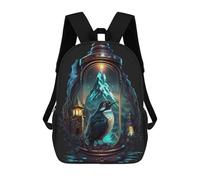 sinyumoney Penguin Folklore Children's Backpack, 3D Printed School Backpack, Backpack for Boys Girls, Adjustable School Bag for Primary School 17inch