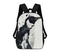 sinyumoney Penguin Grace Art 3D Printed 17inch School Bag Children's School Backpack Travel Backpacks Casual Fashion Bag for Kids School Students
