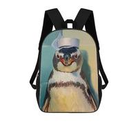 sinyumoney Penguin in A Hat Painting Backpack School Bag Water Resistant School Bag Business Backpack for Boys/Girls/Teenagers 17inch