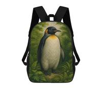 sinyumoney Penguin in Jungle Painting Rucksack Lightweight Casual Daypack School Backpacks for Teenage Girls Boys Women Men 17inch