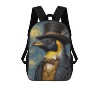 sinyumoney Penguin in Top Hat Painting School Bags School Secondary High School College Backpack Travel for Men, Women & Teenage Boys 17inch