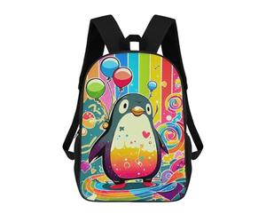 sinyumoney Penguin Kids School Backpack Lightweight Airport College Students Back Pack for Teenage Girls Boys Women Men 17inch