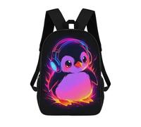 sinyumoney Penguin Music Passion School Bags High Secondary School Bags Casual Backpack for Camping Outdoor Adventures And Daily Travel 17inch