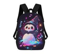 sinyumoney Penguin Musical Wizard Backpack, Children's Backpack, Student School Bag Bookbag Rucksack, 3D Printed School Bag for Boys Girls 17inch